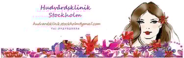 Hudvårdsklinik Stockholm illustration med blommor och kvinna