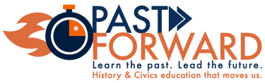 The PastForward program logo inc. the slogan "Learn the past. Lead the Future".