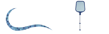 a blue and white logo for the eagleview pool and spa