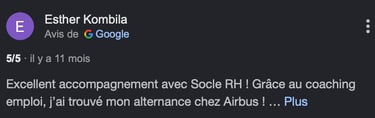 Avis des clients du Cabinet Socle RH basé à Muret Toulouse sur Google