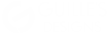 Logo Guilles Designs en color blanco