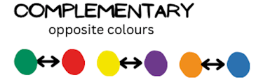 complementary opposite colours on the colour wheel