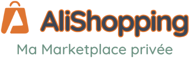 logo alishopping + slogan "ma marketplace privée"