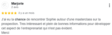 témoignage client atelier formation à Béziers animé par Sophie Watremetz