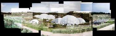A joiner composition of the Eden Project in Cornwall