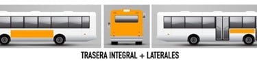 Publicidad en Autobuses Málaga rotulación Trasera Integral más laterales