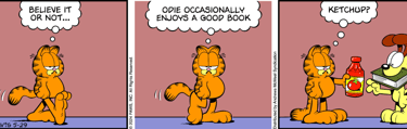 Garfield Strip - Ketching Up on a Good Book (Ha!)