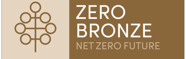 Action Zero Bronze badge recognising GO! First Aid’s commitment to working towards a net zero future