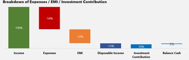 Analyse Income, Expense, EMI and Disposable income and investment made - Rytvae Financial Consultant