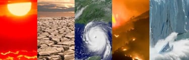 calor extermo, seca firações queimadas e degêlo