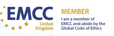 European Mentoring and coaching council logo and detailing that the website owner is a member