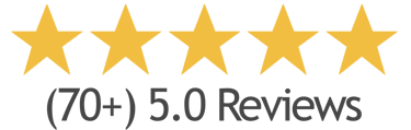Master Carpet 5-star rating badge with over 70 customer reviews