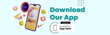 a person holding a megaphone with the words,'download our app