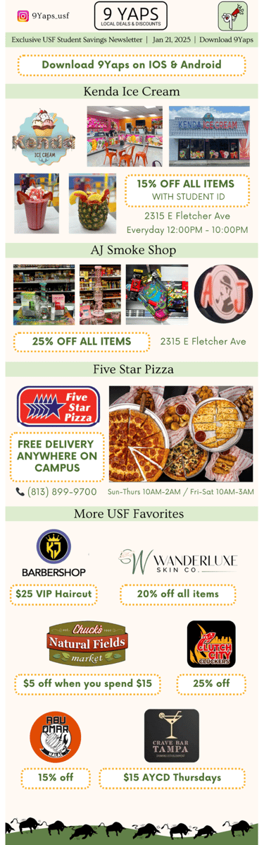 9Yaps online student savings newsletter