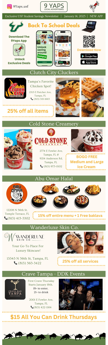 9Yaps online student savings newsletter