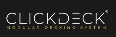 a black and white logo for a modular decking system