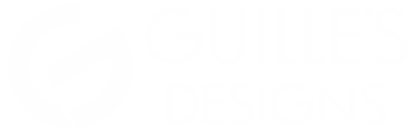 Logo Guilles Designs en color blanco