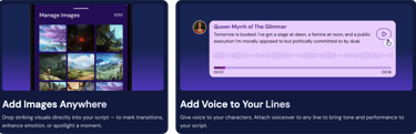 Scripscape Features: Add Images Anywhere and Add Voiceover (VO) to Your Dialogue Lines