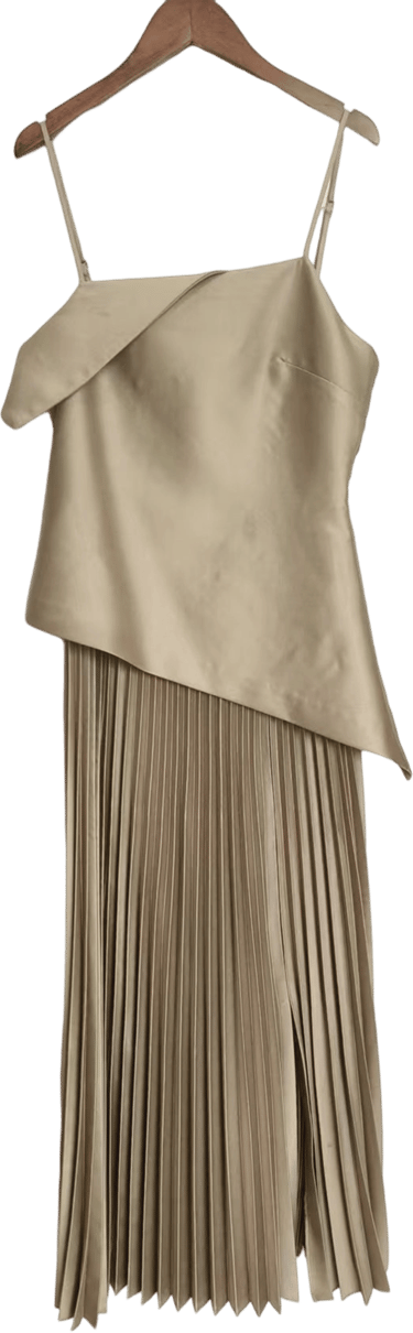 a dress with a pleated skirt