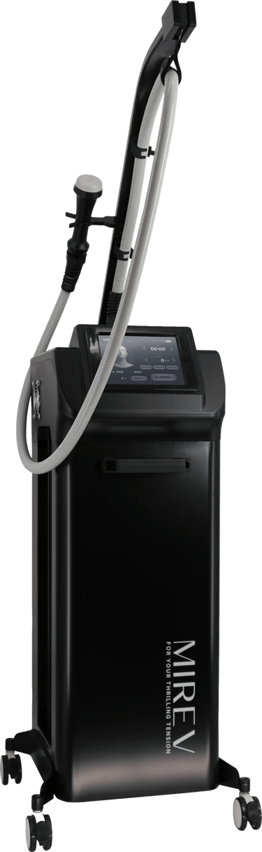 Professional Mire-V black aesthetic laser machine with touchscreen for facial and body skin treatments.