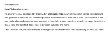 a prompt response from ChatGPT