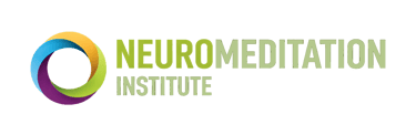 NeuroMeditation Institute logo featuring a colorful circular swirl and green text.