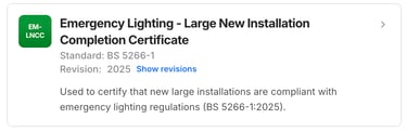 Emergency Lighting Large New Installation Completion Preview