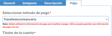 Imagen de la pestaña Pago