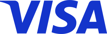 Blue Visa card accept here logo