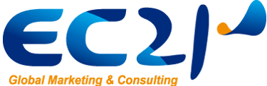 a blue and orange logo with the words global marketing consulting