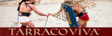 Imagen promocional de Tarraco Viva, con muestras de gladiadores en verano luchando