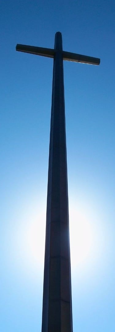a cross on a sunny day