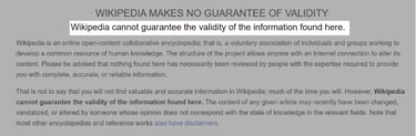 Wikipedia makes no guarantee of validity