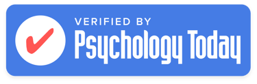 Verified by Psychology Today logo. The logo links to the counsellors verification page.