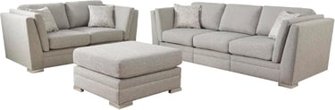 a couch and ottoman in a living room