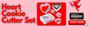 a heart shaped cookie cutter set with a heart shaped cookie cutter