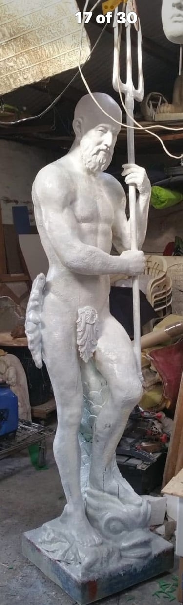 Poseidon / Neptune. Private customer, Canberra. Life size with portrait.