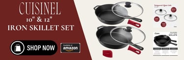a set of iron skillets