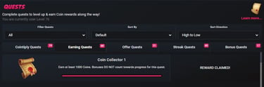 Cointiply quests feature