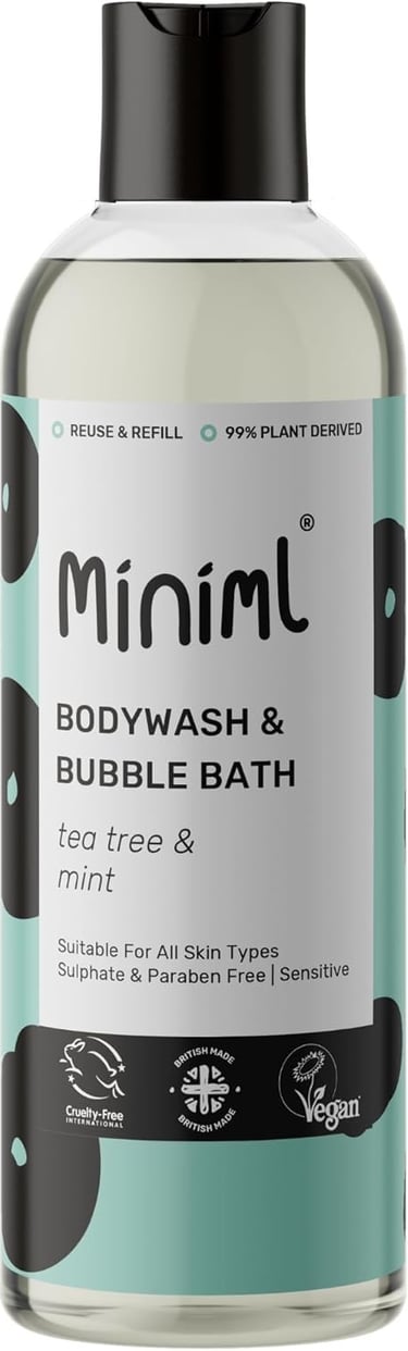a bottle of mini bubble bath soap