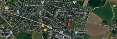 Localisation de la Résidence Orée du Parc à Franqueville-Saint-Pierre près de Rouen vue satellite