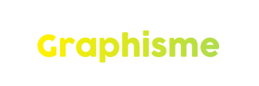 Mot "graphisme" en dégradé de jaune et vert