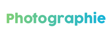 Mot "Photographie" en dégradé de vert et bleu