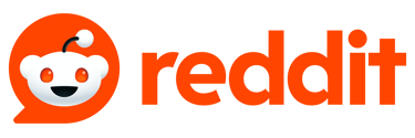 a redditt logo with a cartoon character