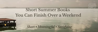 A serene lake view featuring short summer books recommendations for weekend reading lists.