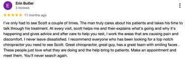 a person's profile in a review of a review, five star