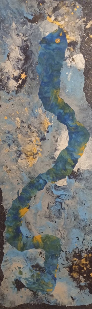 The Kundalini Snake- 120€ - Peinture acrylique  40x120 - 2024