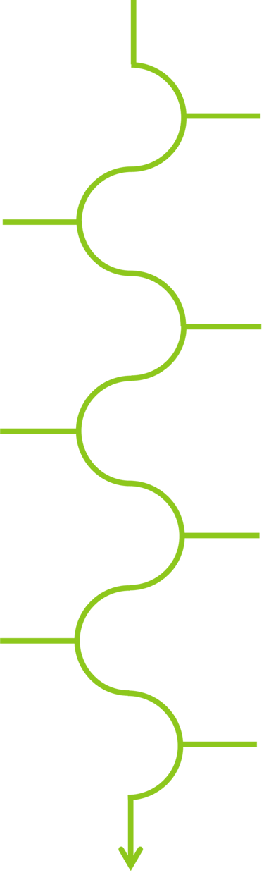 Eine grüne Zeitlinie