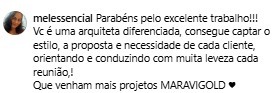 Print com o depoimento da cliente melissa