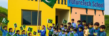 Flag Hoisting - Independence Day - Future Tech School System - Kallar Kahar Township